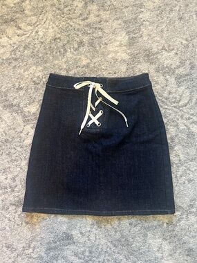 BLDWN Jean Skirt with tie waist - super cute - designer quality - small